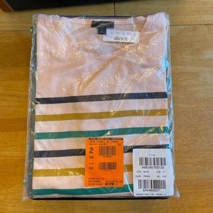 NWT J. Crew pink striped boatneck tunic Size M